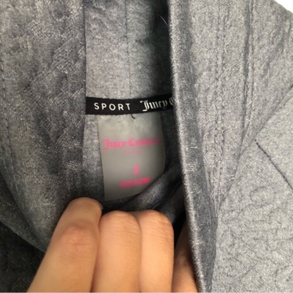 Juicy Couture Women's Jacquard Quilted Crop Pullover in Light Heather Grey - Picture 5 of 10